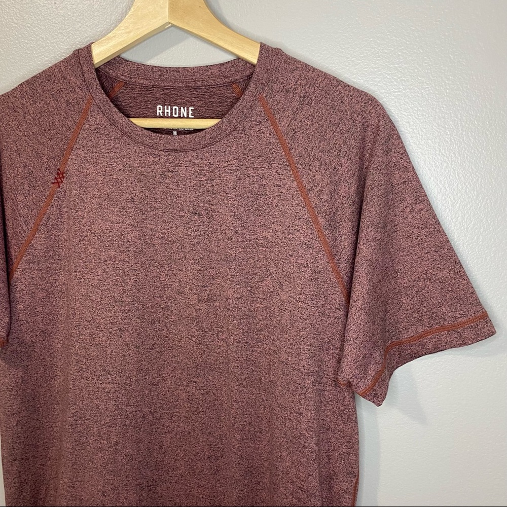 Men's Heathered Rust Performance T-Shirt - Picture 11 of 11